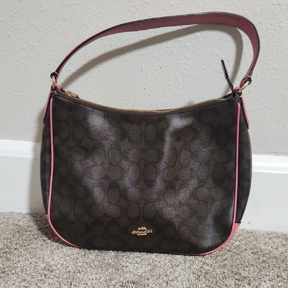 Coach F29209 Brown Azalea Signature Zip Bag